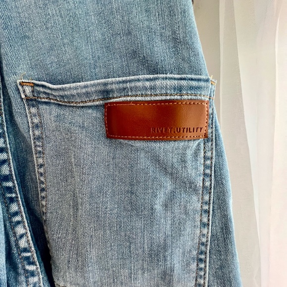 Evereve Rivet Utility Rebel denim jumpsuit, size S petite - Picture 7 of 9